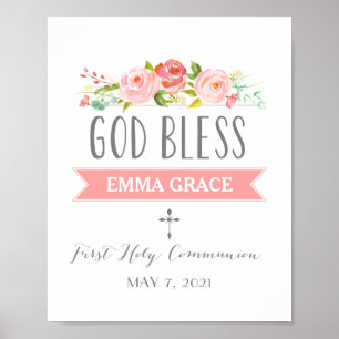 Rose Banner Pink Communion Sign ポスター