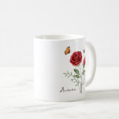 Rose Birth Month Flower コーヒーマグカップ (正面右)