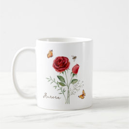 Rose Birth Month Flower コーヒーマグカップ