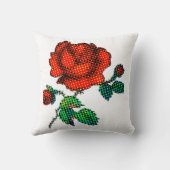 Rose Bloom Halftone Fine Art クッション (裏面)