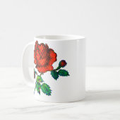 Rose Bloom Halftone Fine Art コーヒーマグカップ (正面左)