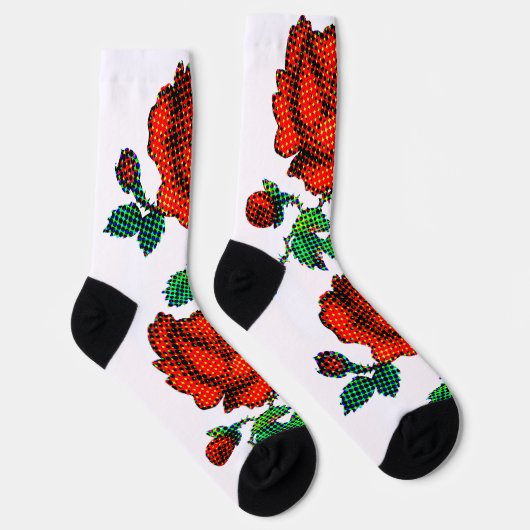 Rose Bloom Halftone Fine Art ソックス (右)