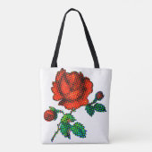 Rose Bloom Halftone Fine Art トートバッグ (裏面)