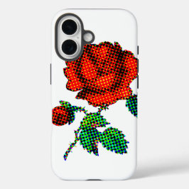 Rose Bloom Halftone Fine Art iPhone 16ケース