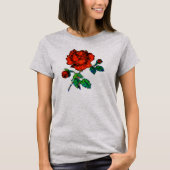 Rose Bloom Halftone Fine Art Tシャツ (正面)