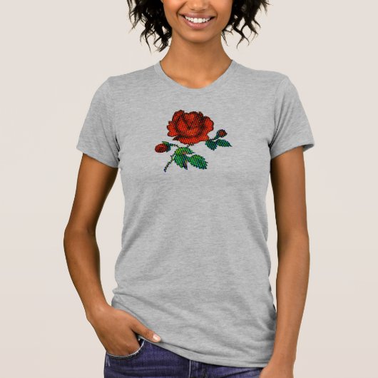 Rose Bloom Halftone Fine Art Tシャツ (正面)