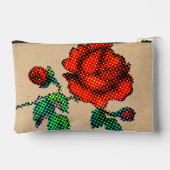 Rose Bloom Halftone on Brown Paper Fine Art アクセサリーポーチ (裏面)