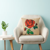 Rose Bloom Halftone on Brown Paper Fine Art クッション (椅子)