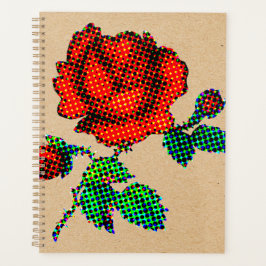 Rose Bloom Halftone on Brown Paper Fine Art プランナー手帳