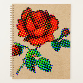 Rose Bloom Halftone on Brown Paper Fine Art プランナー手帳