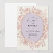 Rose Bloom Romantic Wedding 招待状 (正面/裏面)