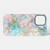 Rose Blue Gold Marble iPhoneケース (裏面横)
