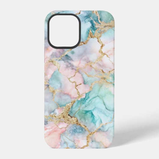 Rose Blue Gold Marble iPhoneケース (裏面)