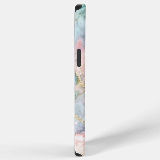 Rose Blue Gold Marble iPhoneケース (右側面)