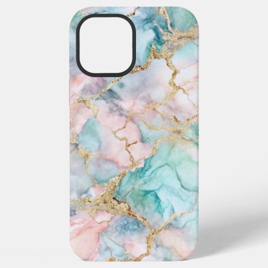 Rose Blue Gold Marble iPhoneケース (裏面)
