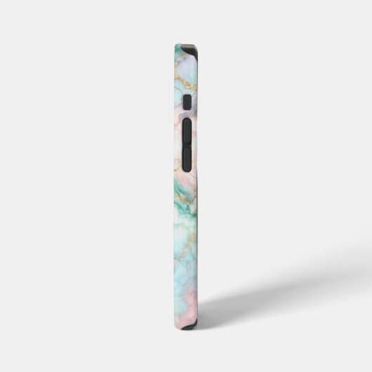 Rose Blue Gold Marble iPhoneケース (左側面)