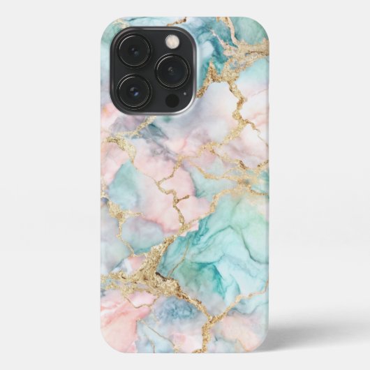 Rose Blue Gold Marble iPhoneケース (裏面)
