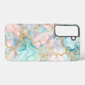 Rose Blue Gold Marble Samsung Galaxyケース (裏面横)
