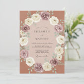 Rose Blush Floral Romantic Wedding 招待状 (スタンド正面)