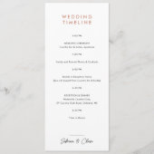 Rose Blush Wedding Itinerary Timeline 招待状 (正面)