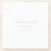 Rose body butter add your text name custom weight  ガラスコースター (裏面)