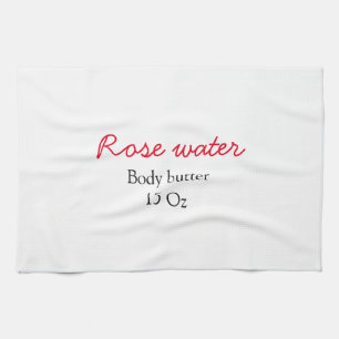 Rose body butter add your text name custom weight キッチンタオル