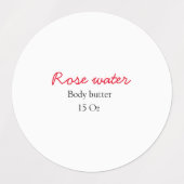 Rose body butter add your text name custom weight  ラベル (デザイン1)