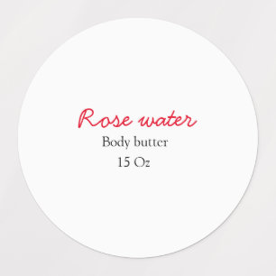 Rose body butter add your text name custom weight  ラベル
