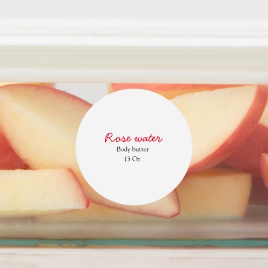 Rose body butter add your text name custom weight  ラベル (貼付)