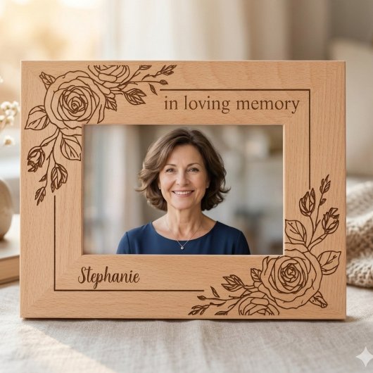 Rose Botanical Memorial Daughter Tribute レーザー彫刻フレーム