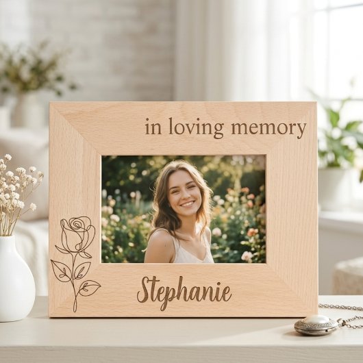 Rose Botanical Memorial Mother Tribute Frame レーザー彫刻フレーム