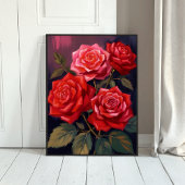 Rose Bouquet | Red Floral Watercolor Painting ポスター
