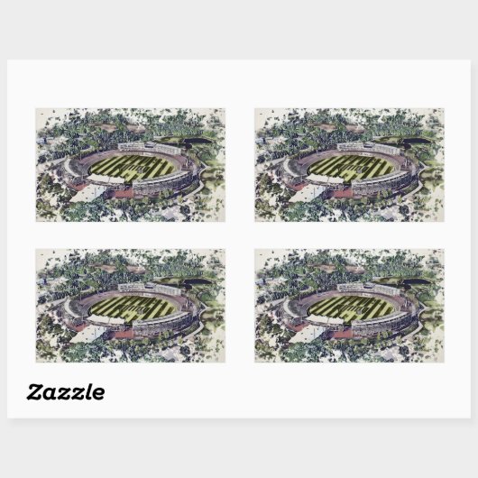 Rose Bowl Southampton Cricket Ground Artistic 長方形シール (シート)