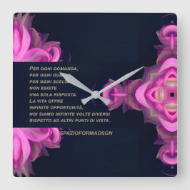 Rose broken heart in black in the powder & Dubbio スクエア壁時計