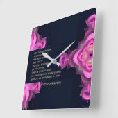 Rose broken heart in black in the powder & Dubbio スクエア壁時計 (傾斜)