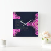 Rose broken heart in black in the powder & Dubbio スクエア壁時計 (ホーム)