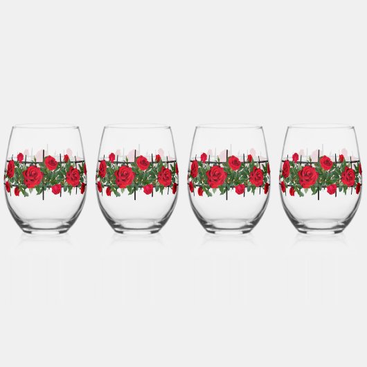 Rose bush ステムなしワイングラス (裏面)