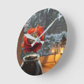 Rose Cat Dream ラウンド壁時計 (傾斜)