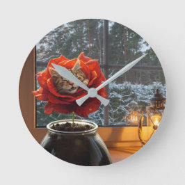 Rose Cat Dream  ラウンド壁時計