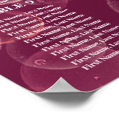 Rose Champagne Bubbly for 12 Seats Seating Chart ポスター (角)