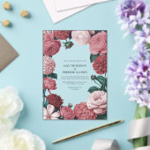 Rosé Clay, Terra Pink & Peony Smoke Floral Wedding アクリル招待状 (インサイチュ (ウェディング))