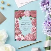 Rosé Clay, Terra Pink & Peony Smoke Floral Wedding アクリル招待状 (インサイチュ (ウェディング))