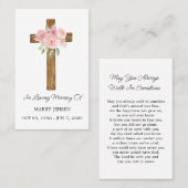 Rose Cross Memorial Funeral Prayer Card 名刺 (正面/裏面)