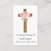 Rose Cross Memorial Funeral Prayer Card 名刺 (正面)
