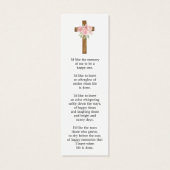 Rose Cross Photo Funeral Bookmark (裏面)