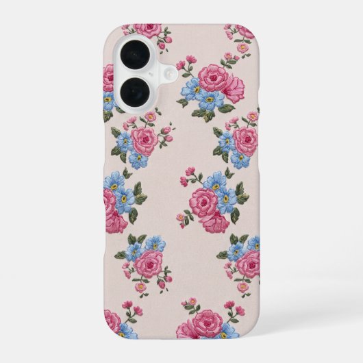 Rose embroidery texture iPhone16 case iPhone 16ケース (裏面)