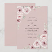 Rose Ethereal Floral Wedding 招待状 (正面/裏面)