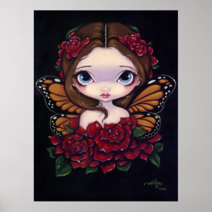 Rose Fairy ART PRINT big eye fantasy ポスター