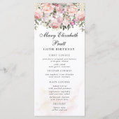 Rose Floral 100th Birthday Menu メニュー (正面)