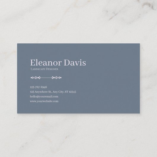 Rose Floral and Crescent Moon Mountain Valley 名刺 (裏面)